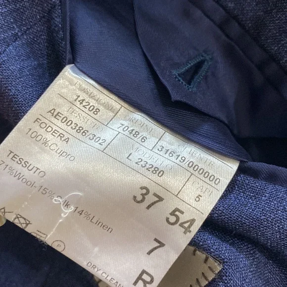 Canali Suit jacket blazer, navy blue - Wool, Silk, Linen
